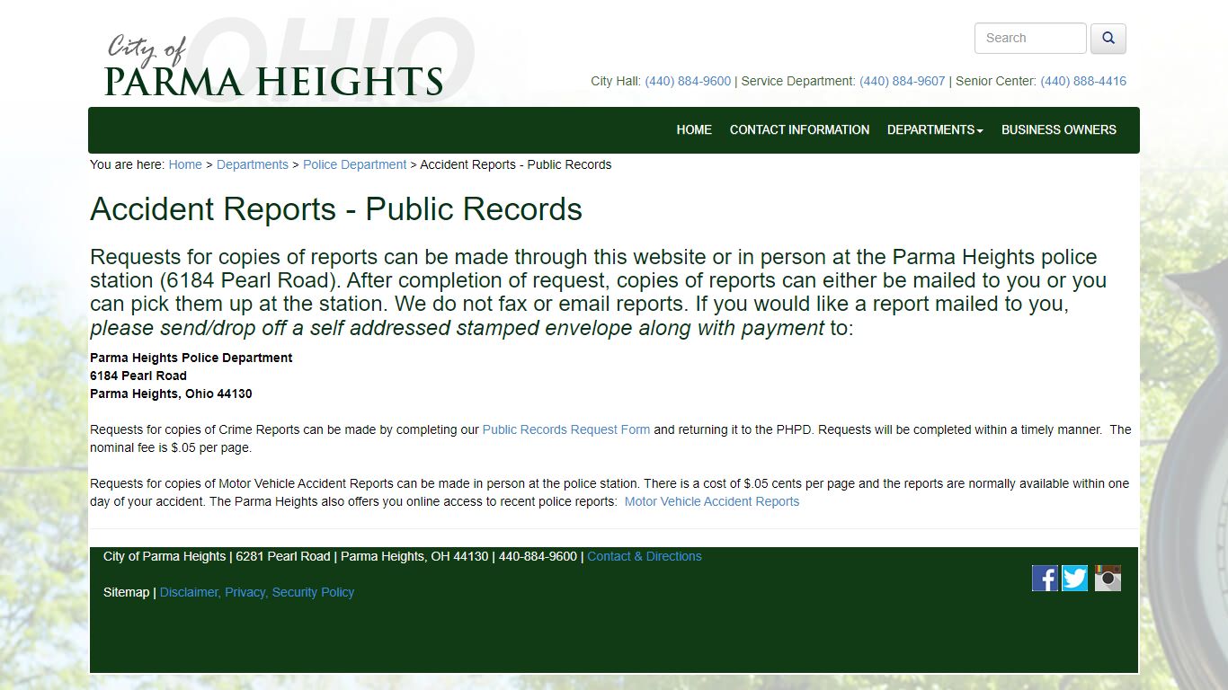 Public Records - City of Parma Heights, Ohio